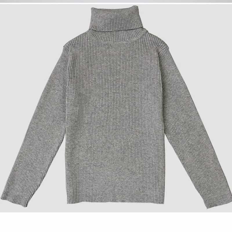 2024 Autumn Baby Boys and Girls Turtle Neck Sweater Pullover Childrens Clothing Winter Boys Knitted Bottom Sweater Vetement Baby W241205