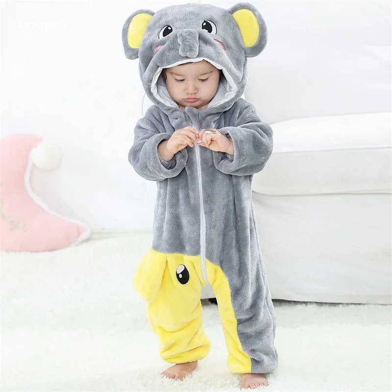 Pajamas Elephant Romper Baby Jumpsuit Boys Girls Winter Outfit Toddlers Halloween Animal Suit Funny Onesie Festival Party Bebe Clothes H241205