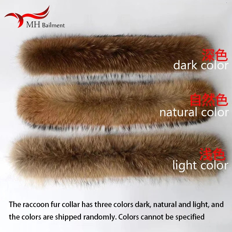 Real Raccoon Fur Collar Womens Winter Natural Fur Scarf Mens Jacket Warm Scarf High Quality Detachable Fur Shawl 241205