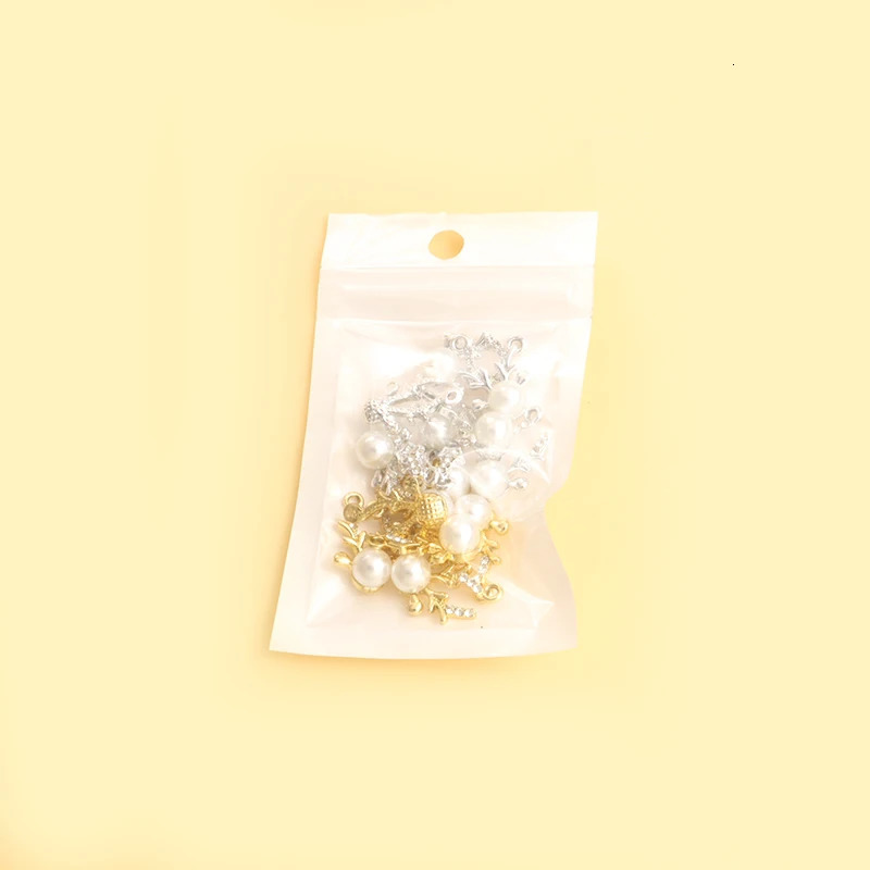 10pcs Delicate Reindeer Horn s Pearls Inlaid Charms Light Temperament Couple Jewelry Findings Christmas Decor 241122