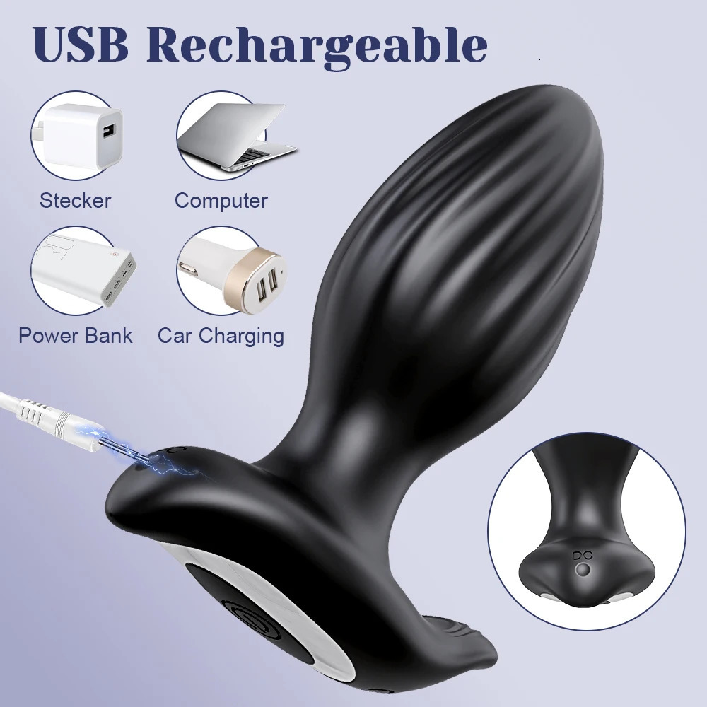 360° Rotation Wireless Control Anal Vibrator APP Bluetooth Butt Plug Men Prostate Massager Male Ass Anal Adult Sex Toys Couples 241205