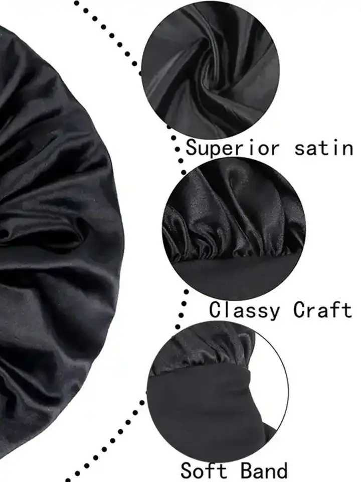 Womens Silky Bonnet For Sleeping Reusable Satin Jumbo Bonnet To Protect Hair Wide Elastic Band Sleeping C Bath C Hair DryXJ241205