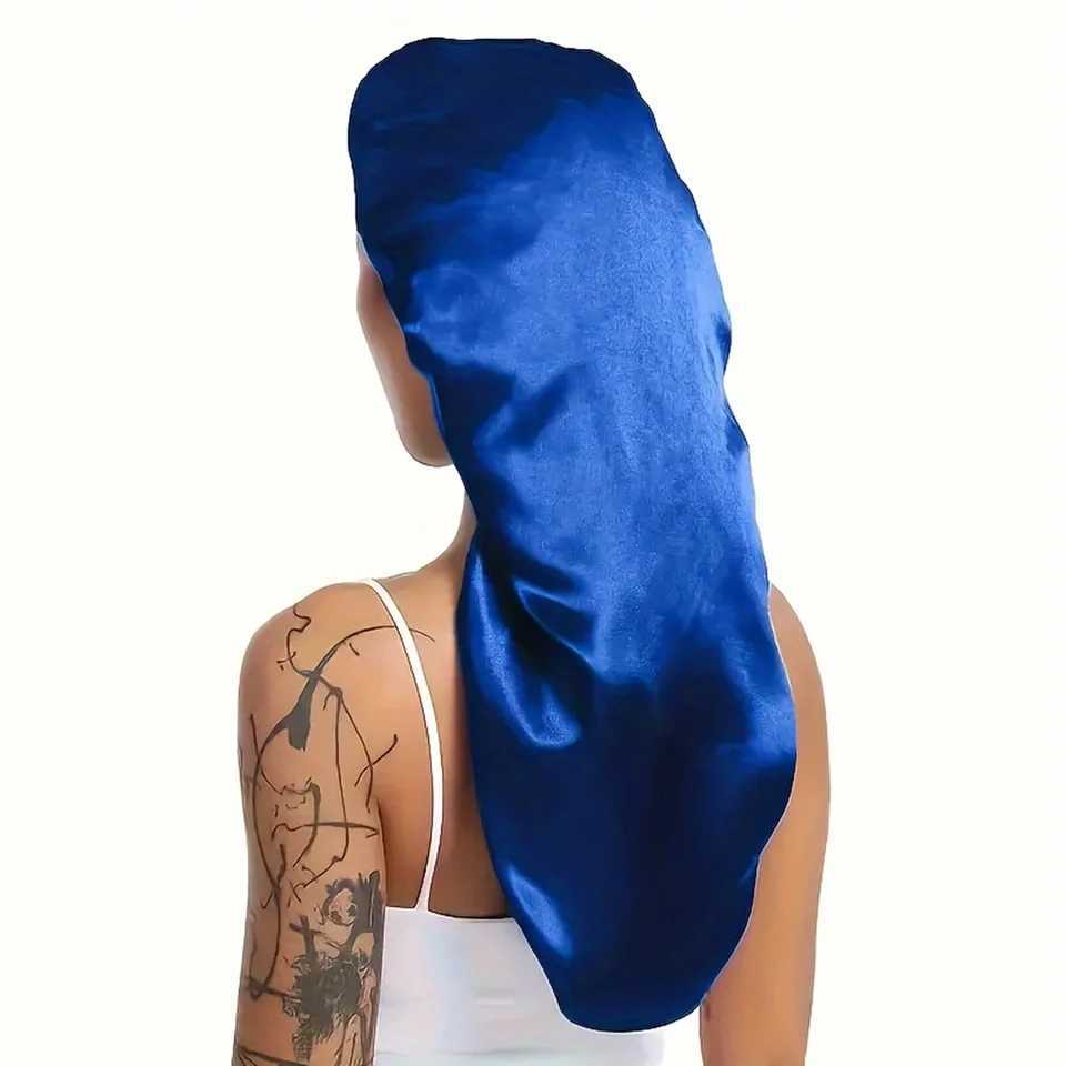 Silky Long Bonnet For Sleeping Solid Color Night C For Women Hair Care Tools For Sleeping In OvernightXJ241205