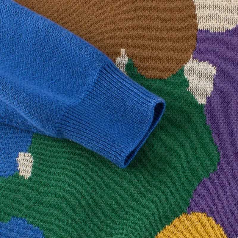 2024 Winter New Childrens Knitted Sweater Warm Boys Parachute Top Casual Long Sleeve O-Collar Pullover Splicing Work Childrens Clothing W241205