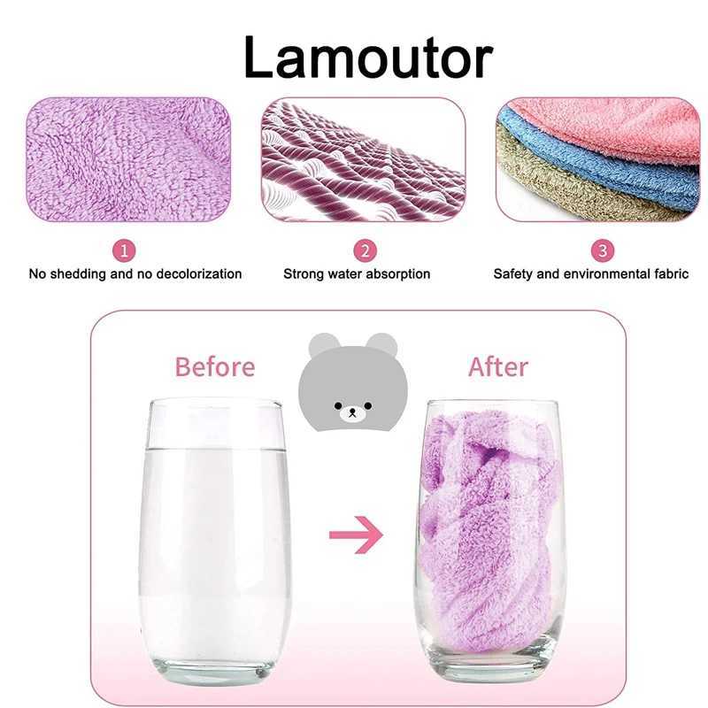 Dry Hair C For Women Quick-drying Absoent Thick Microfiber Head Towel Korean Cute Bear Embroidered Shower C TowelXJ241205