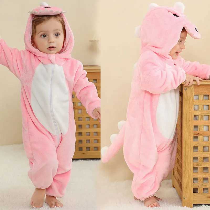 Pajamas Cute Monkey Tiger Dinosaur Cosplay Costumes Boys Girls Toddler Animal Jumpsuit Baby Rompers Infant Clothes Pyjamas Kids Kigurumi H241205