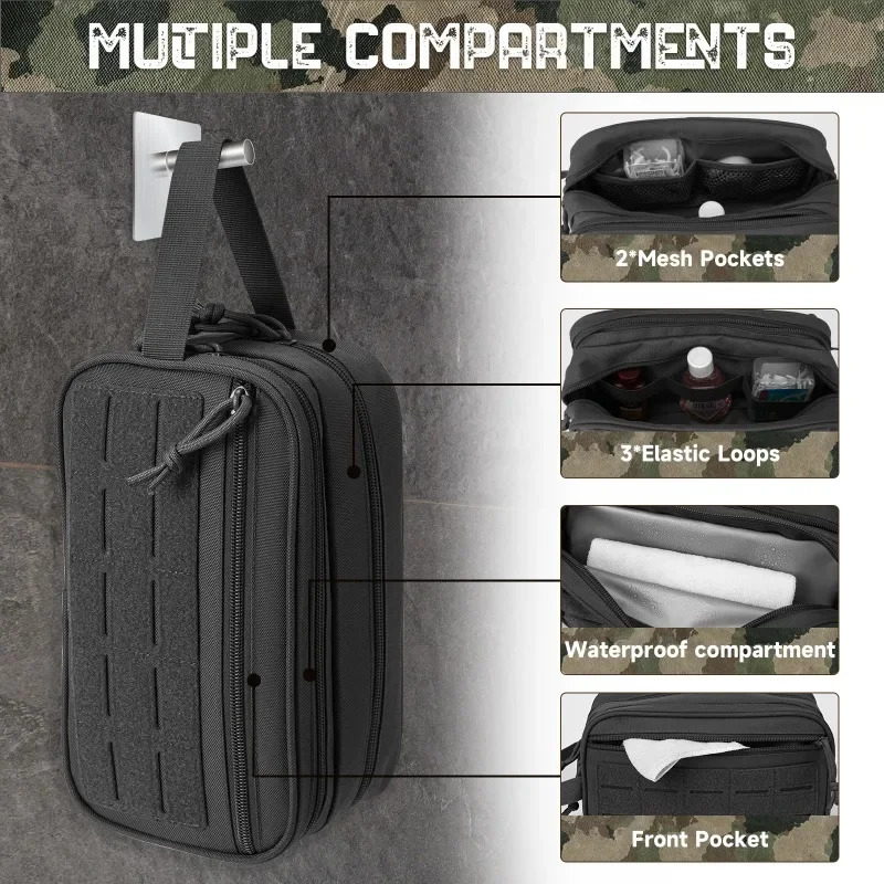 Toiletry Bag For Men Hygiene Mens Shaving Kit Travel shower Waist BackpackTool Molle Pouches Small Dopp belt bag 241204