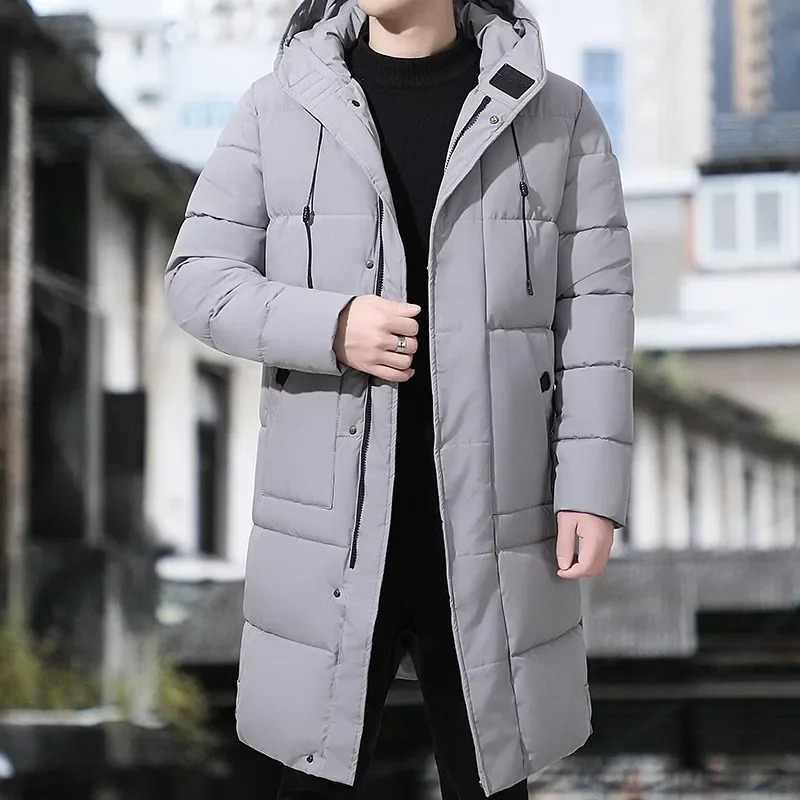 Mid Winter Thick Casual Trend Mens Fashion Hooded Cotton Jacket 241202