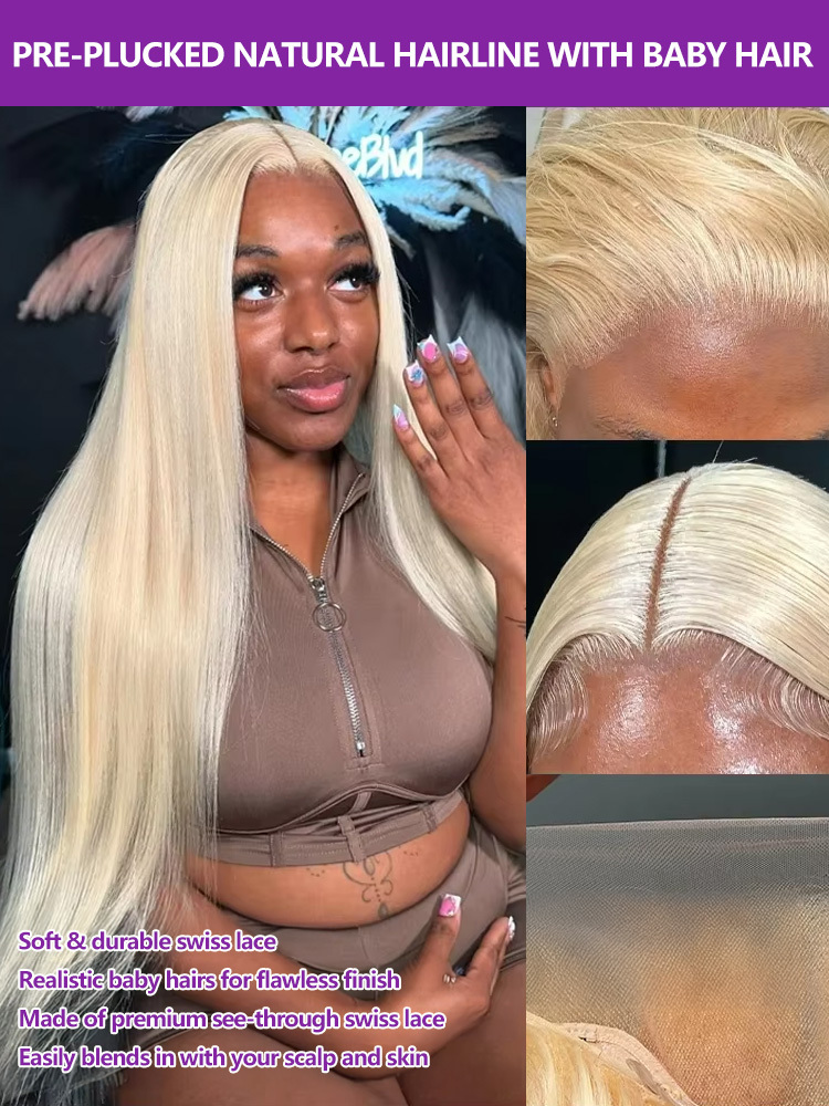 30 40 Inch 13X6 Straight Blonde 613 Hd Frontal 13X4 Transparent Human Hair Wigs Glueless 5X5 Lace Front Colored Wig