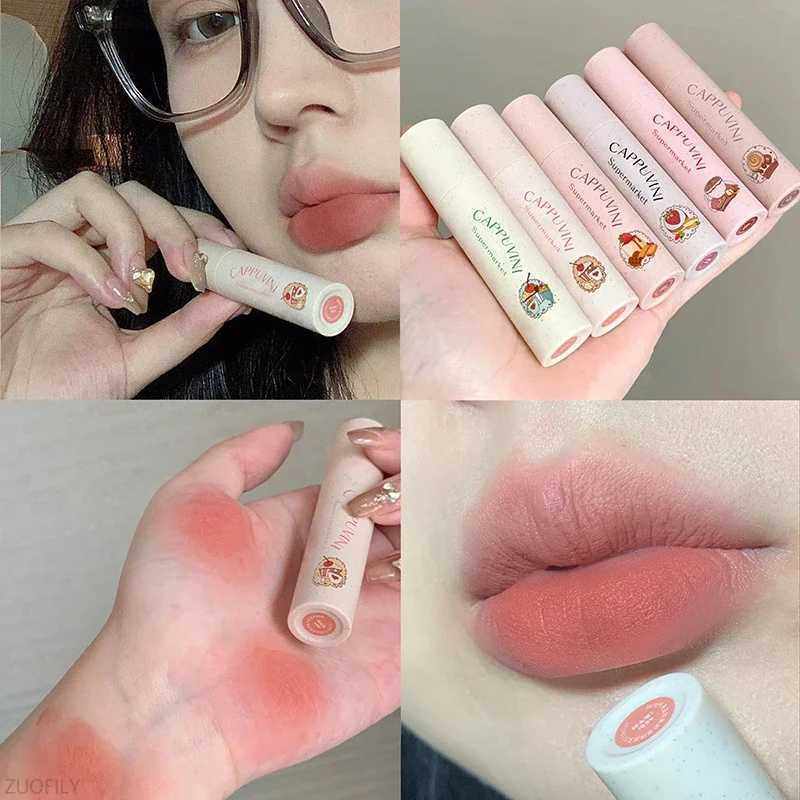 6 Colors Peach Matte Sexy Red Lipsticks Waterproof Lip Gloss Long Lasting Non-Stick Cup Liquid Lipstick Korean Makeup CosmeticsXJ241205