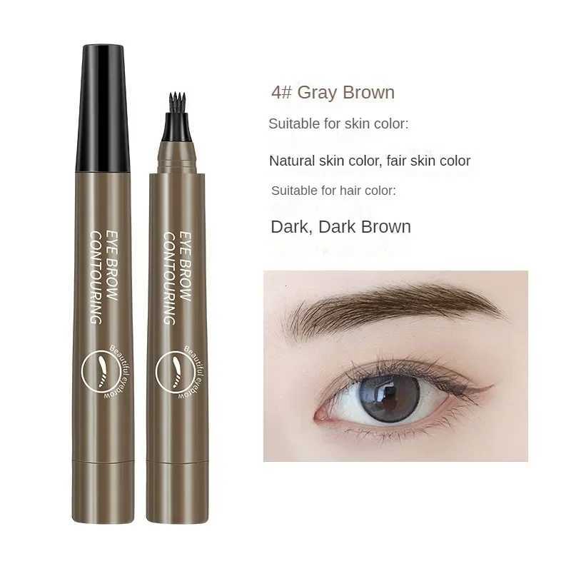 Microblade Eyebrow Tattoo Pen Waterproof 4-Fork Tip Durable Professional Fine Sketch Enhancement Template Eye Brows PencilW241205