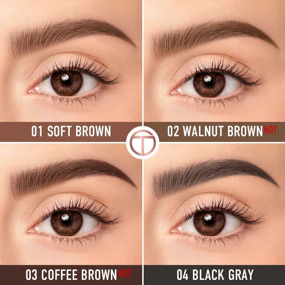 O. Two of them. O-shaped curved knife eyebrow pencil waterproof natural long-lasting smooth filling fluff can be blended high pigment eyebrow pencil e