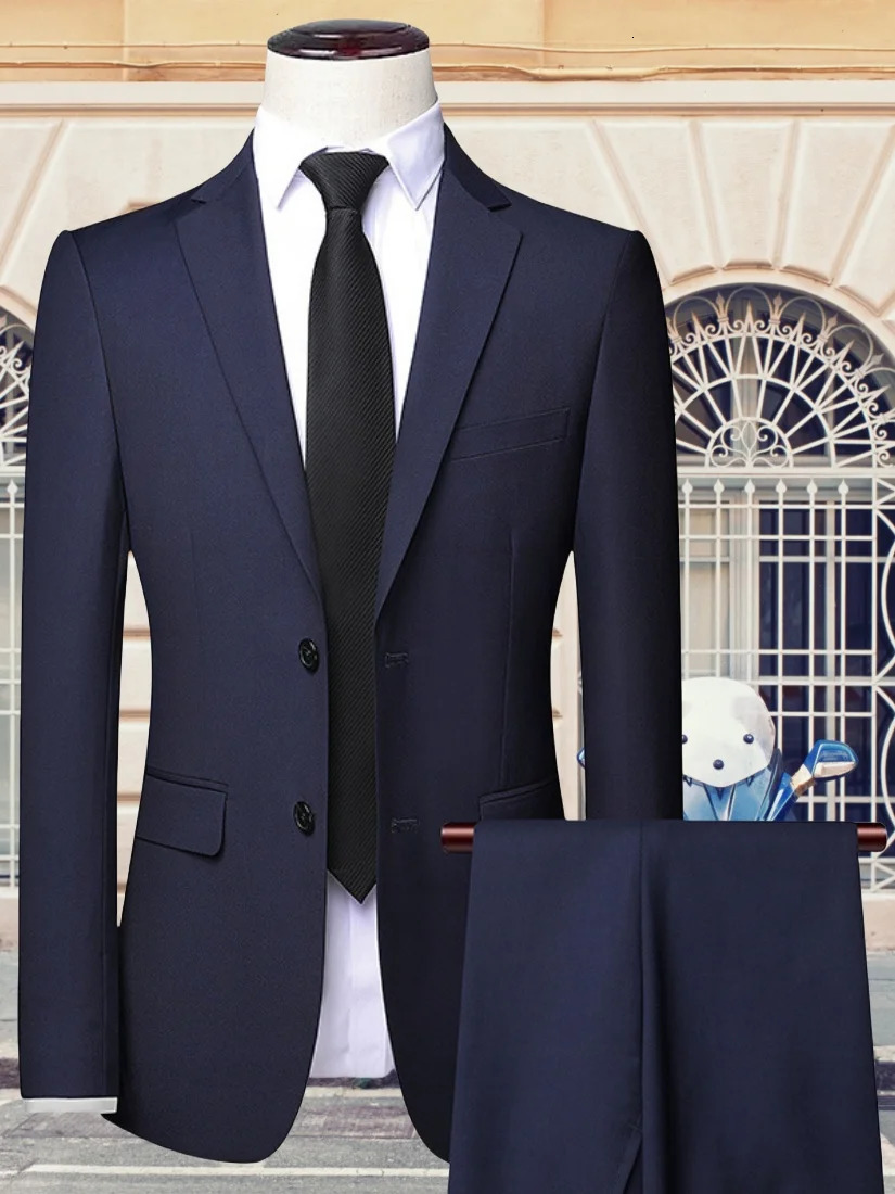 Mens Wedding Set 2-piece JacketPants Fashion Business Formal Classic Clothing Mens Clothing 241130