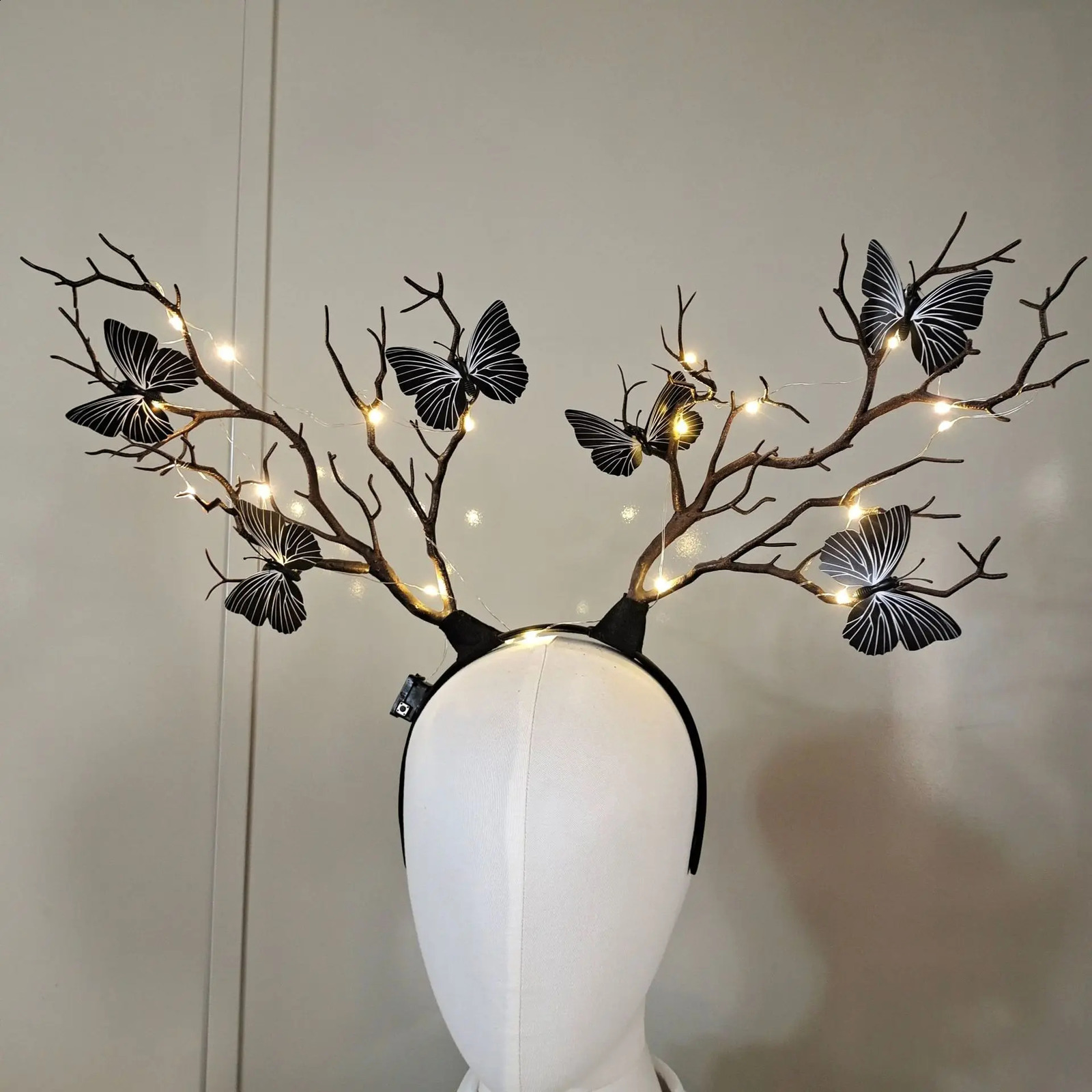 Antler Headband Halloween Deer Horn Crown Tree Branch Headpiece Cosplay Headdress for Women Girls 241122