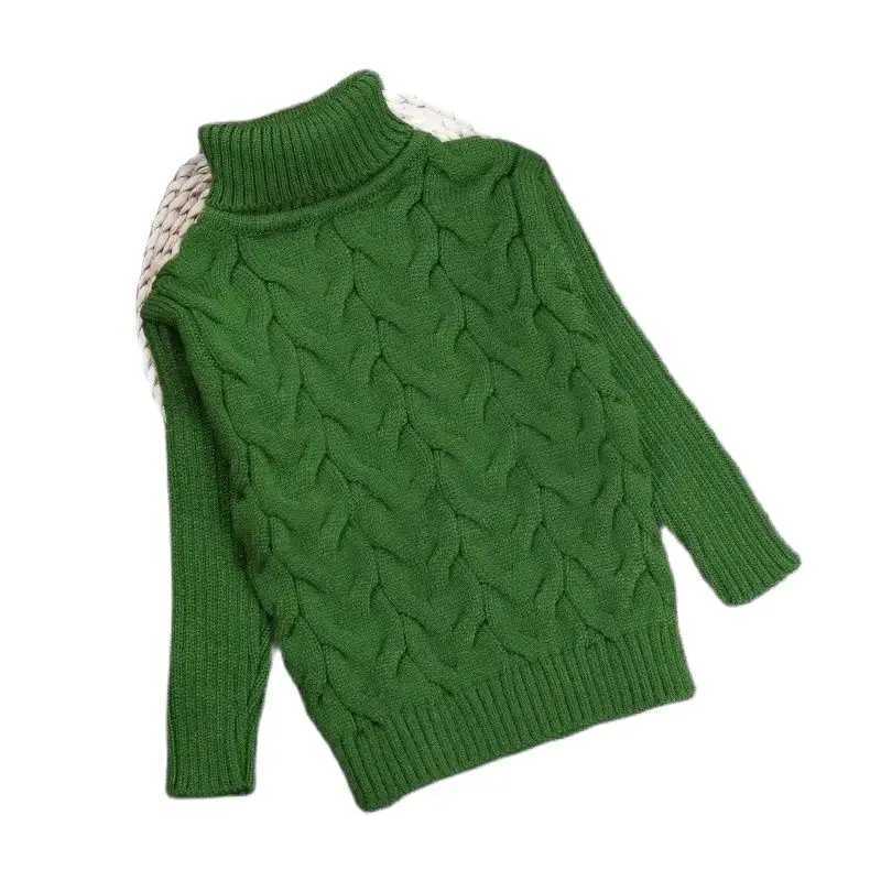 Childrens Sweater Autumn Boys and Girls Knitted Bottom Turtle Neck Shirt Youth Solid High Collar Pullover 1-16Y W241205