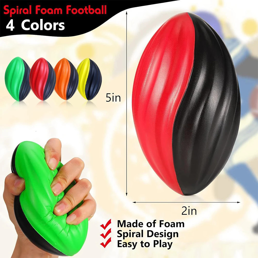 Mini Soft Standard Sponge American Football Soccer Rugby Squeeze Ball Anxiety Relief Kids Adults Birthday Gift Party Toys 241204