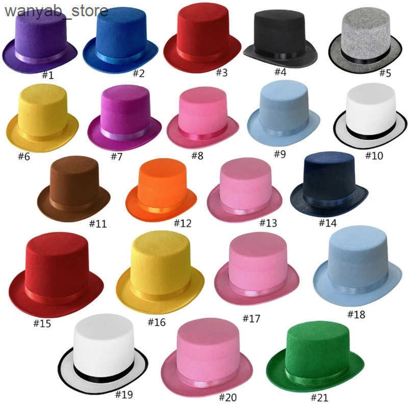 Cloches Adult and Childrens Magic Flat Top Hat Halloween Official Hat Makeup Party Hat L240910