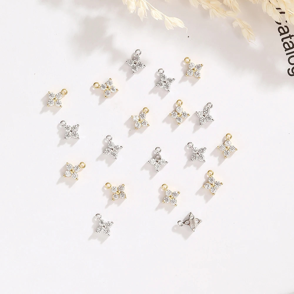 BenS Star charms for jewelry making Mini Brass cubic zirconia charm necklace Jewelry accessories supplies wholesale P11 241122