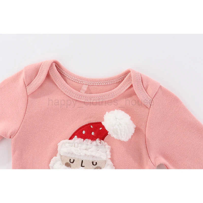 Fashion Christmas Cute Newborn Long Sleeve Bodysuits+Pants+Headband Baby Clothing Set Infant GiftXJ241205