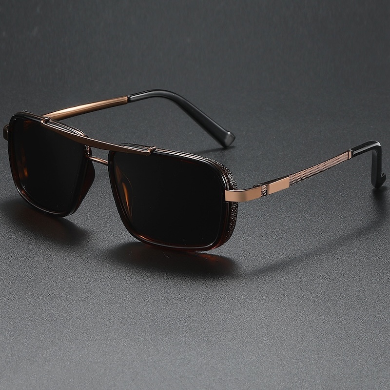 Pilot Polarized Sunglasses Men Polaroid Stainless Steel Metal Italian Brand Design Oversized Golden Steampunk Driving Fishing Fashion Classic Cool S21