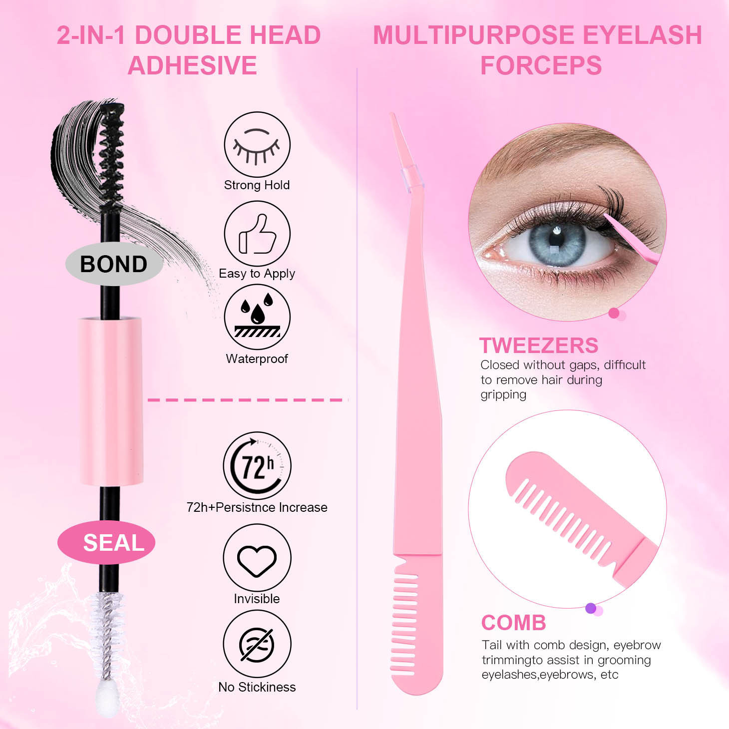 Single cluster DIY false eyelash large capacity 30P+40P eyelash self marrying eyelash glue set 240919