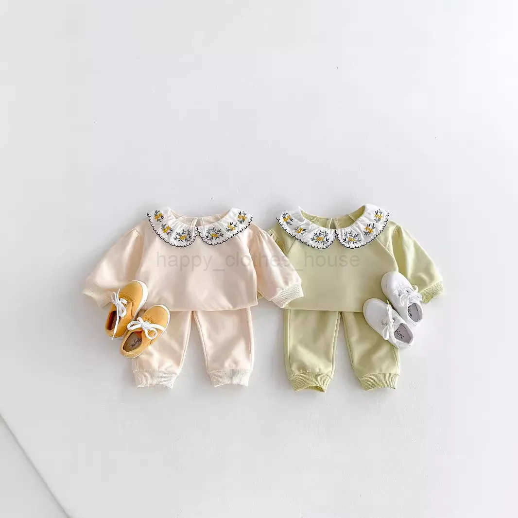 2024 Infant Toddler Fall Clothes Set Girls Slish Two-Piece Pullover Sweatshirt and Pants Set for Baby Girls OutingXJ241205