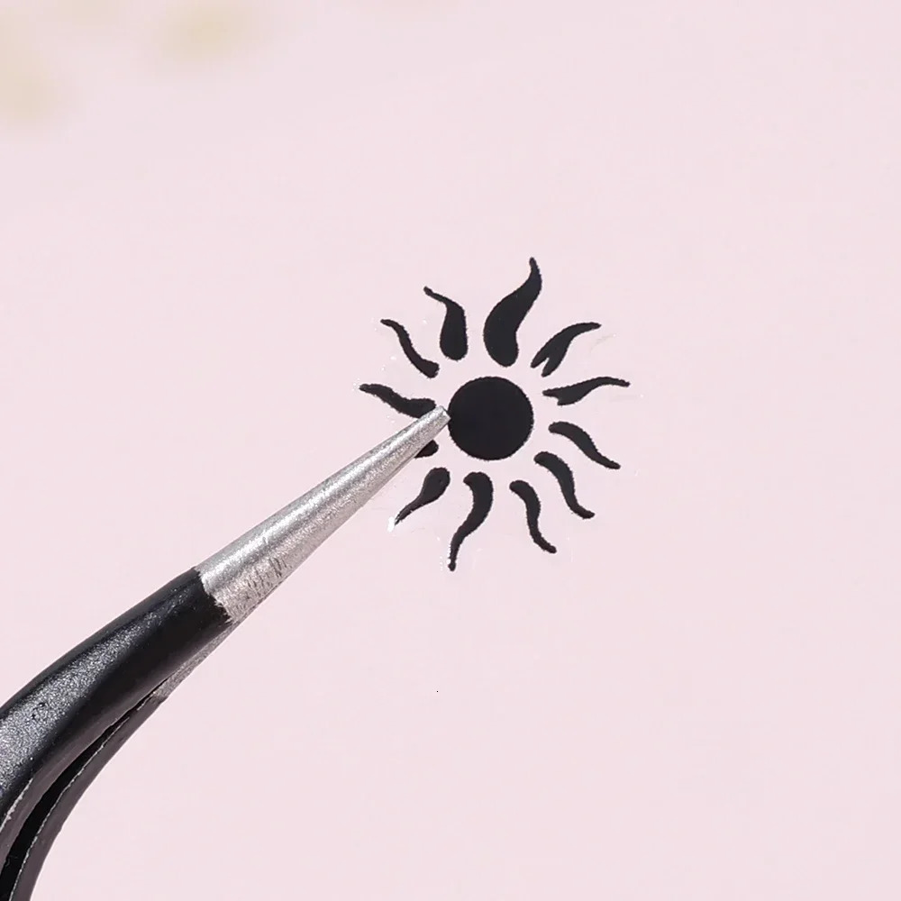 Heallor Silver Gold Nail Stickers Heart shaped Sun Moon Star Lock Angel Wing Stickers Nail Charm 3D Adhesive Sliders Spring Decorative Accessories 241