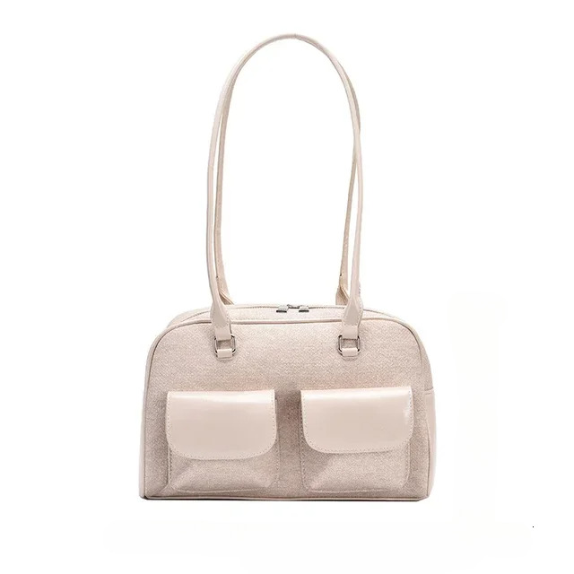 Korean Fashion Womens Shoulder Soft Suede With PU Leather Bowg Handbag Casual Vintage New Boston Tote Bag Cartoon Style BagVoyage