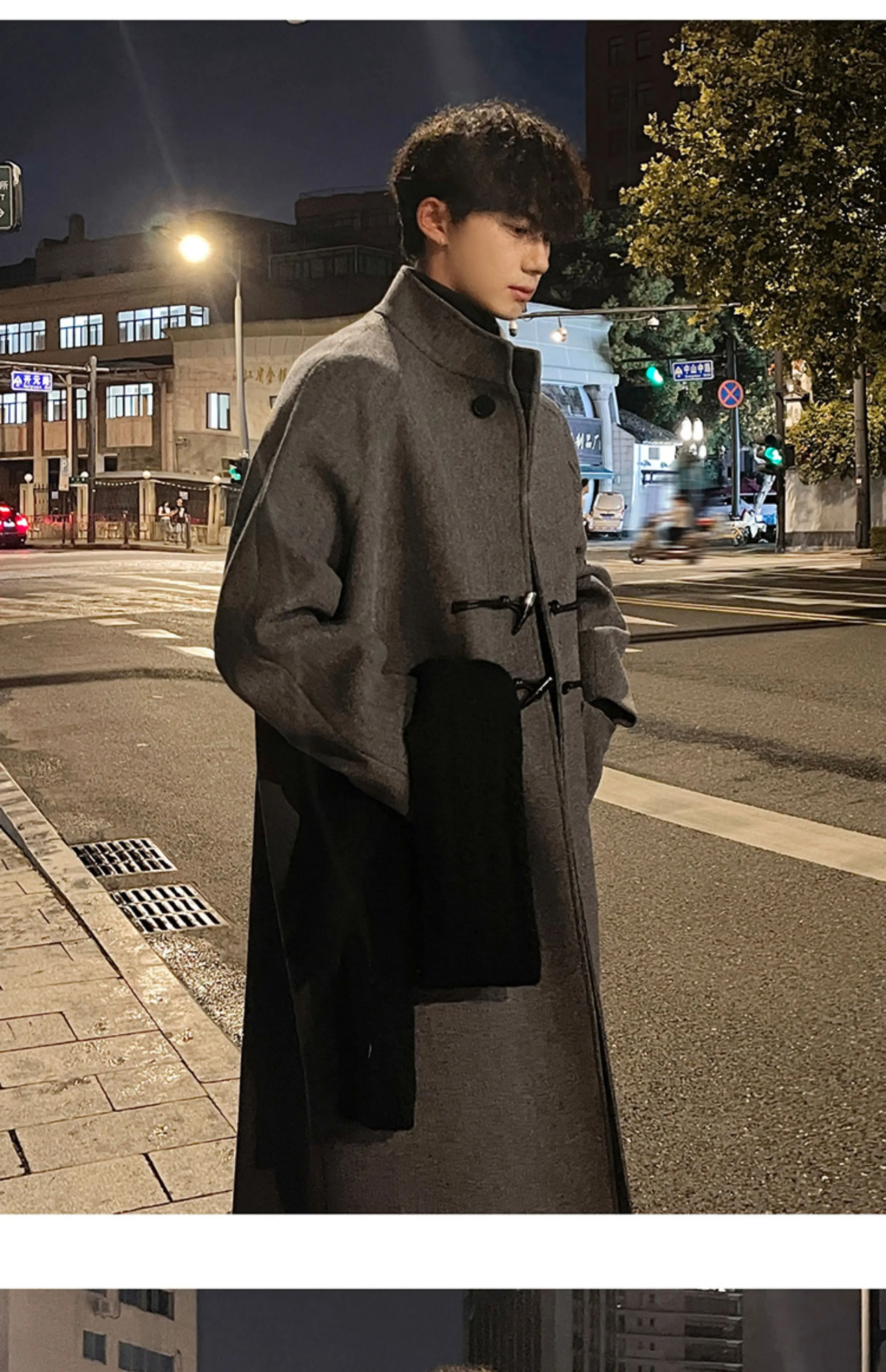 Winter Mens Two piece Long Coat Fashion Big Collar Mens Coat Business Casual Street Clothing Windproof Cover 241204