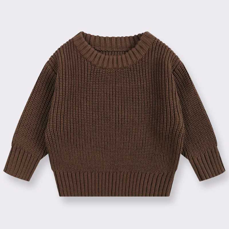 Baby girl boy knitted sweater long sleeved autumn winter sweater pure cotton loose knitted casual top knitted childrens clothing W241205