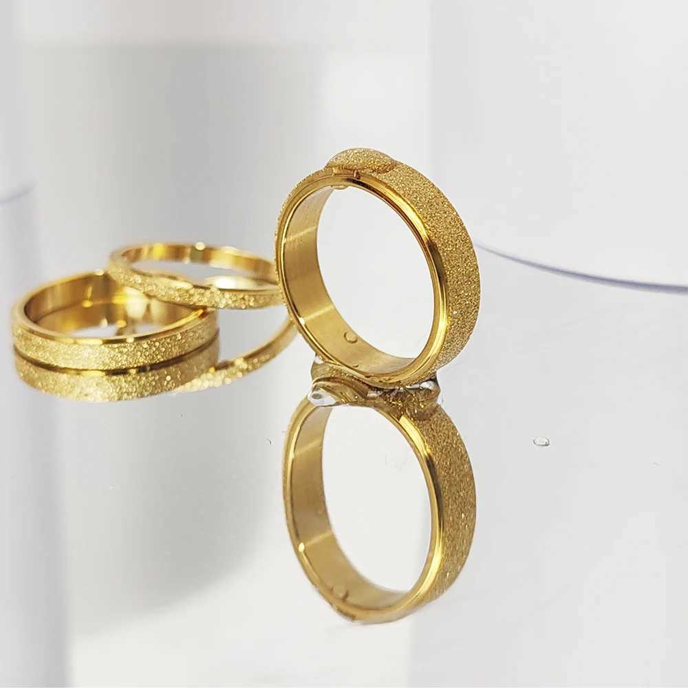 EManco high-quality simple frosted stainless steel womens ring 2/3/5MM wide gold jewelry for girls W241205