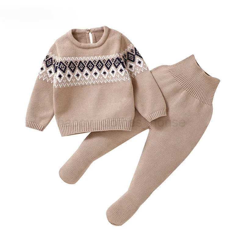 Sweaters Shirts+Pants Newborn Boys Girls Outfits Sets 0-9M Infant Unisex Tracksuit Toddler Suit Baby Clothes Winter Long SleevedXJ241205