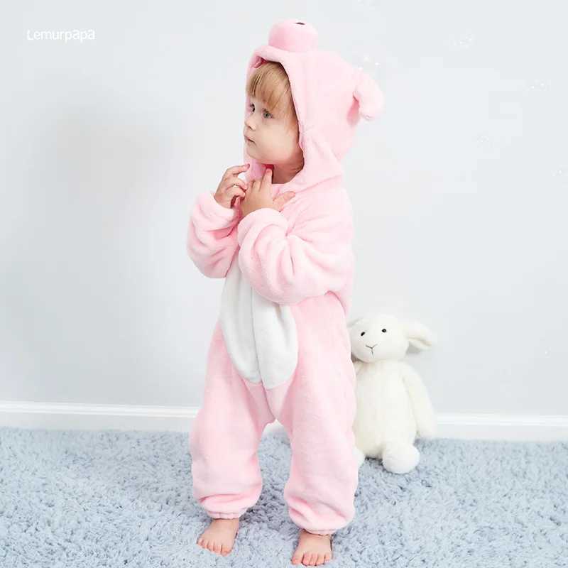 Pajamas Pig Romper Baby Warm Jumpsuit Boys Girls Winter Outfit Toddlers Halloween Animal Suit Funny Onesie Festival Party Bebe Clothes H241205