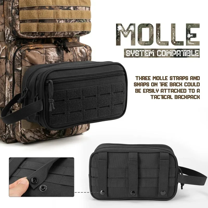 Toiletry Bag For Men Hygiene Mens Shaving Kit Travel shower Waist BackpackTool Molle Pouches Small Dopp belt bag 241204