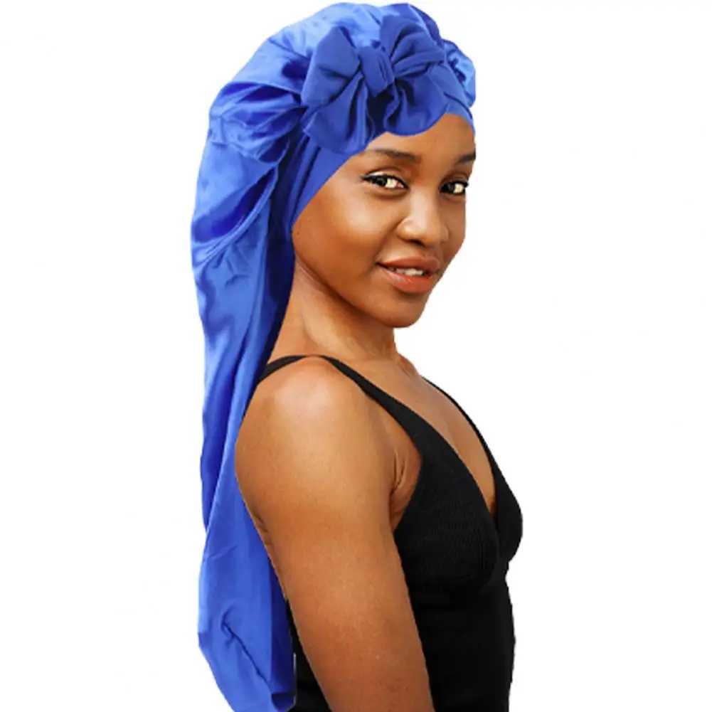 New Women Long Satin Bonnet Sleep C Silky Sleeping C with Wide Elastic Band Hair Care Tuan Braids Curly Hair Natural HairXJ241205