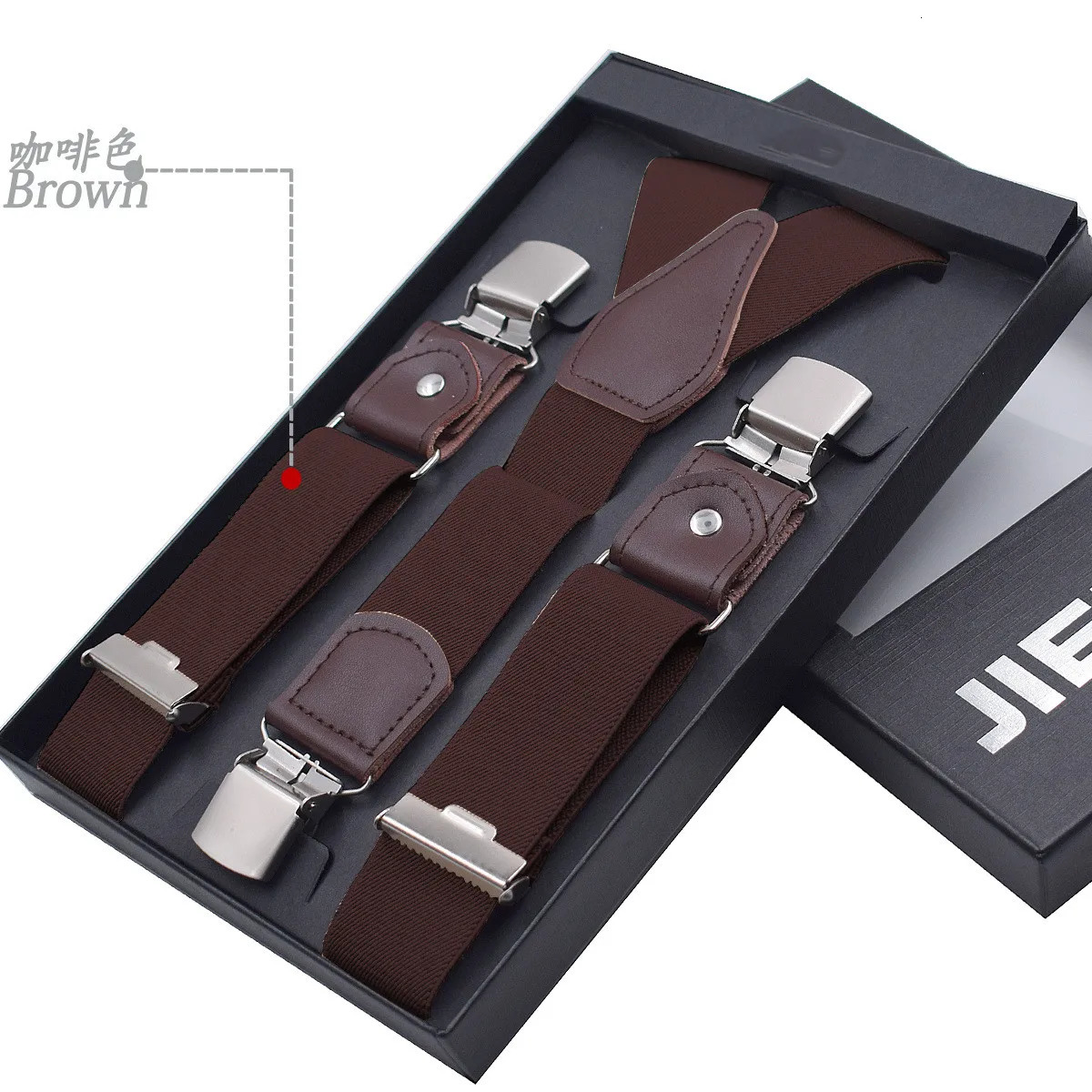Leather Suspenders Men 3 Clips Male Suspensorios Adjustable Belt Strap Bretelles Vintage Clothing Accessories 241122