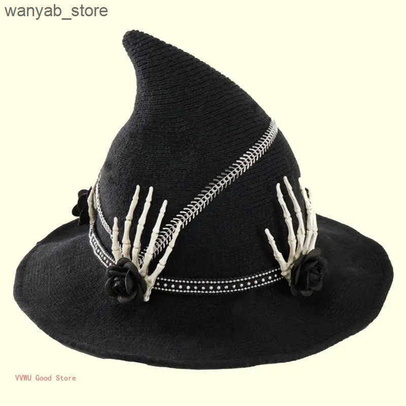 Cloches Halloween witch hat Cloche hat cosplay headwear holiday party wizard hat L240910