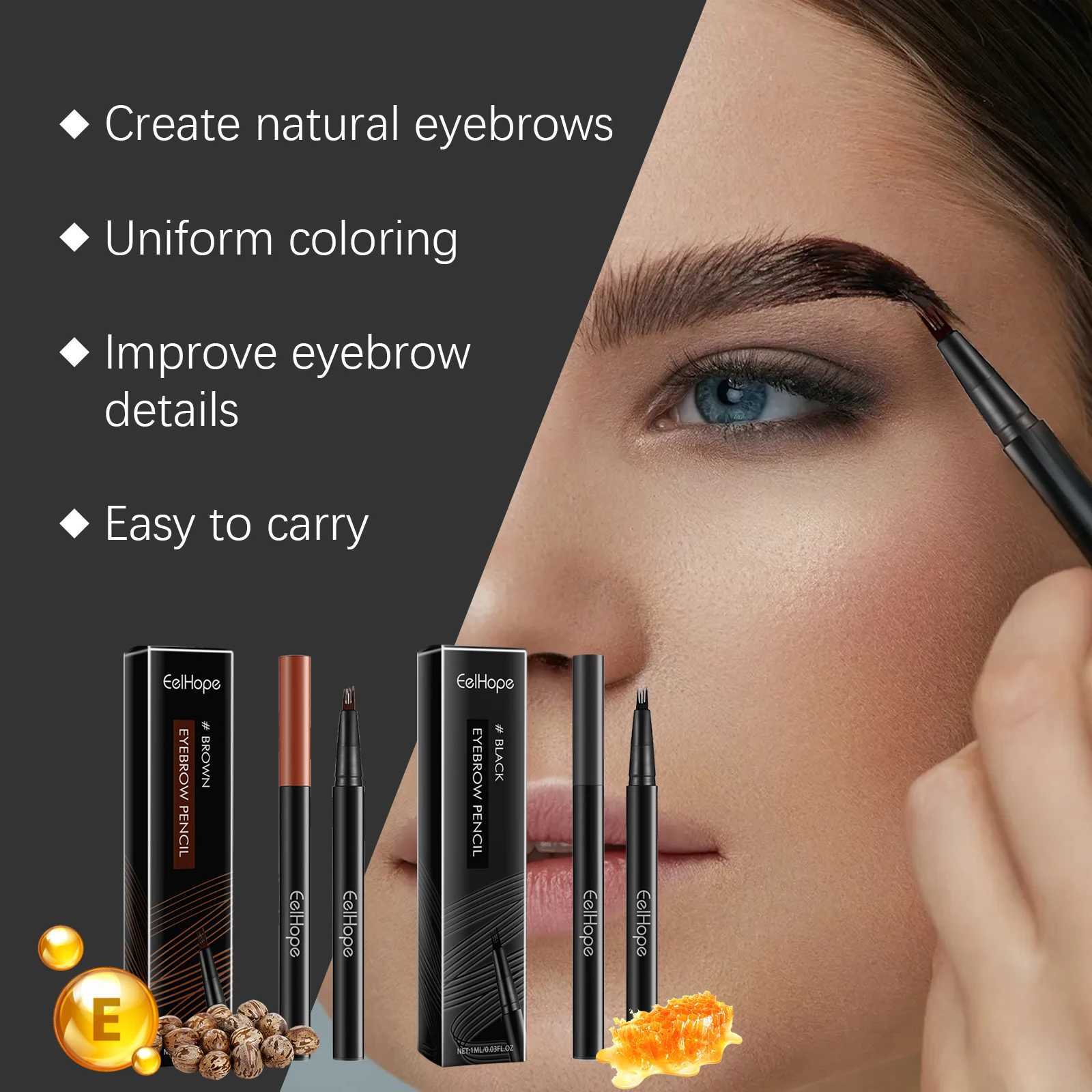 4-pack Eyebrow Pencil Waterproof Durable Natural Black 5pcs/Set Womens Eye Makeup Liquid Eyebrow Pencil Womens MakeupW241205
