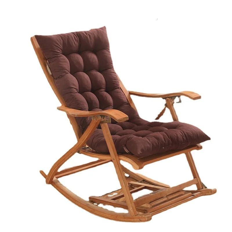 Four season thick bench cushion rocking chair solid color thick outdoor garden lounge chair 241205