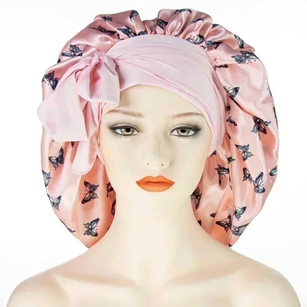 2024 Shower Cs Waterproof Solid Sleeping Hair Bonnets Adjustable C Women Satin Solid Sleeping Hat Night Sleep C for WomenXJ241205