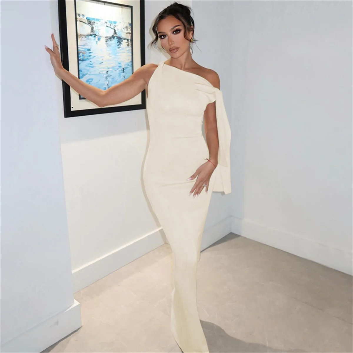 Women Sleeveless Sexy Maxi Dress Elegant Off-shoulder Backless Long Strapless Fashion Tight Dresses Party Bodycon Vestidos 241205