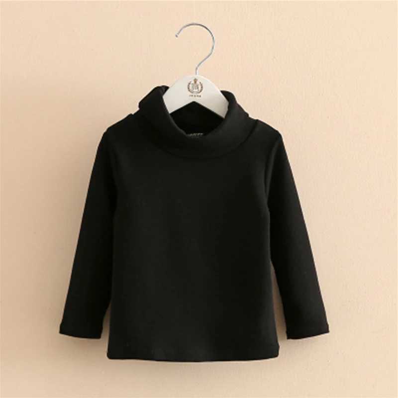 Turtleneck Baby Girl Sweater 4-12 Year Old Childrens Top Casual Cotton Autumn Clothing Childrens Clothing W241205