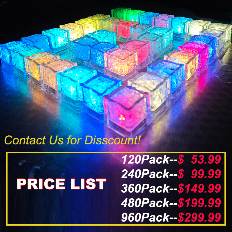 Christmas Decorations Lights Light Up Ice Cubs for Drinks Reusable ,Waterproof Multi Color Flashing LED Lights for Cocktail Whiskey Club Bar Party Wed
