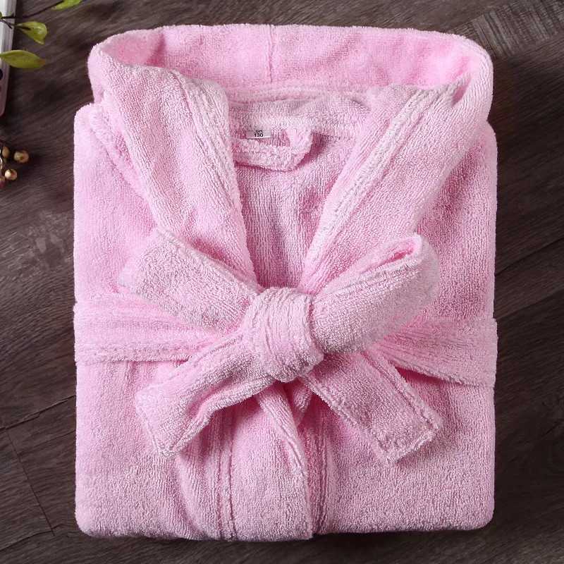 Childrens cotton Terry Bathrobe Spwear white towel evening gown loose casual hoodie childrens pajamas W241204