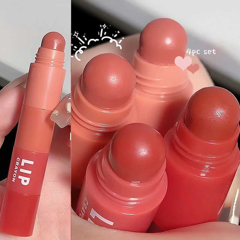 4pc/set Lipstick Mini Crayon Lip Gloss 24hours Long Lasting Matte Lip Makeup Tint Easy To Color Sexy Waterproof Beauty CosmeticsXJ241205