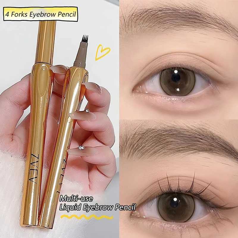 4-point wild eyebrow pencil durable easy to grip eyebrow tattoo waterproof thin liquid lay silk eyebrow pencil Korean makeup W241205