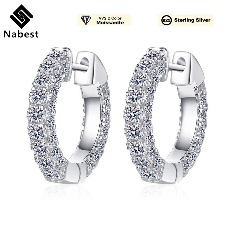 Na Tarnish free 925 sterling silver Huggie earrings in D color VVS1 ring earrings for womens Valentines Day gift jewelry 241205