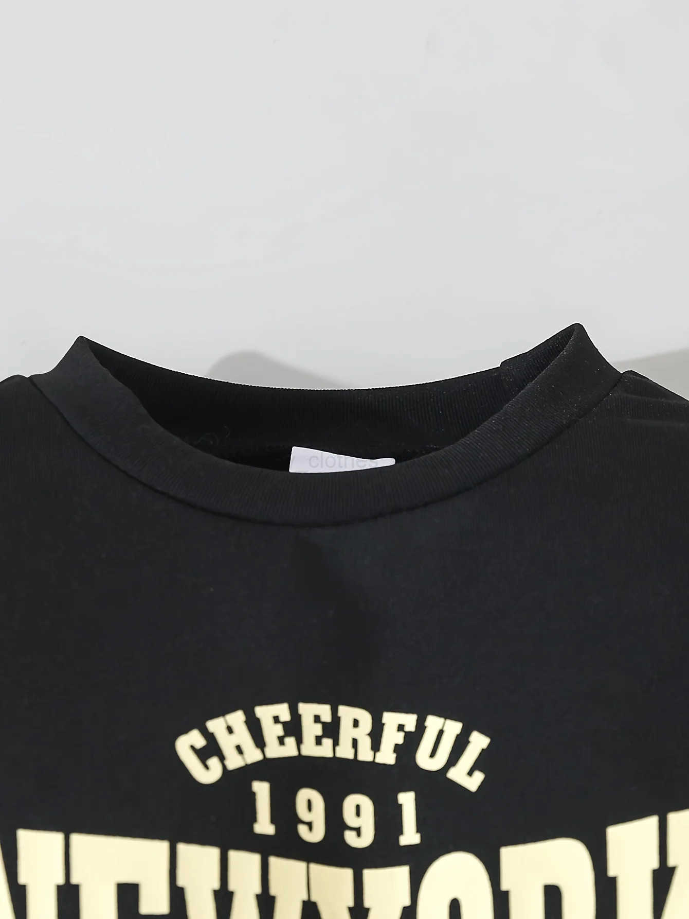 2 Sets Of American Retro Boy Autumn And Winter Color Patchwork Fake Two Crewshirts + Casual Relaxed Sweatpants SuitXJ241205