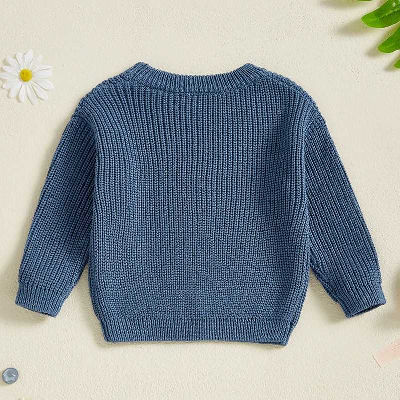 Baby Sweater Spring and Autumn Childrens Solid Color Basic Warm Knitted Sweater Childrens Sweater W241205