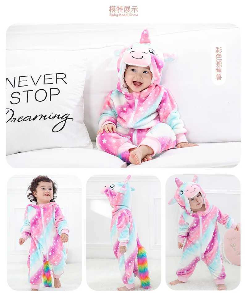 Pajamas 0-4T Baby Romper Boys Girs Jumpsuit Infant Bebe Girls Christams Clothes Toddler Cute Animal Costumes Dropshipping H241205